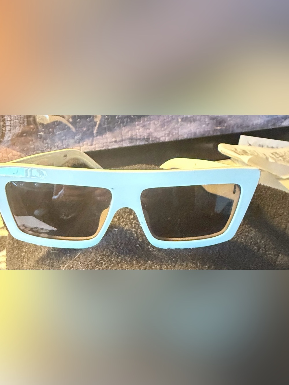 Celine CL40214U rectangle frames unisex White / grey lense sunglasses